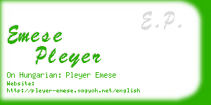 emese pleyer business card